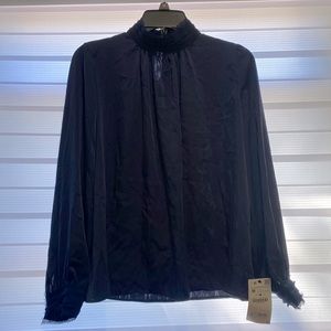 Zara navy blue blouse